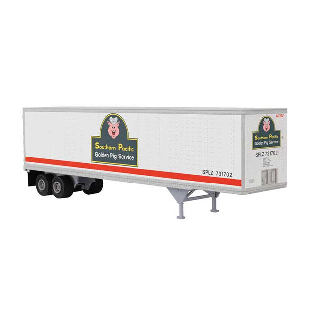 45' Pines Trailer - Assembled -- Southern Pacific (white, black, orange, Golden Pig Service)
