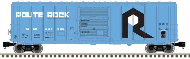 PS-5344 Single-Door Boxcar - 2-Rail - Ready to Run -- Rock Island (blue, black, white)