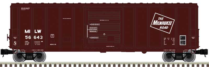 PS-5344 Single-Door Boxcar - 2-Rail - Ready to Run -- Milwaukee Road (Boxcar Red)