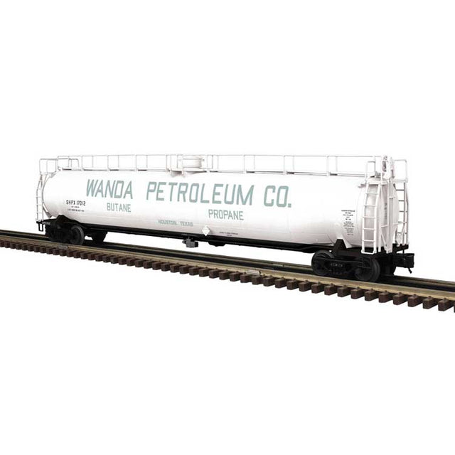 33,000-Gallon Tank Car - 2-Rail - Ready to Run - Premier -- Wanda Petroleum  SHPX (white, blue, black)