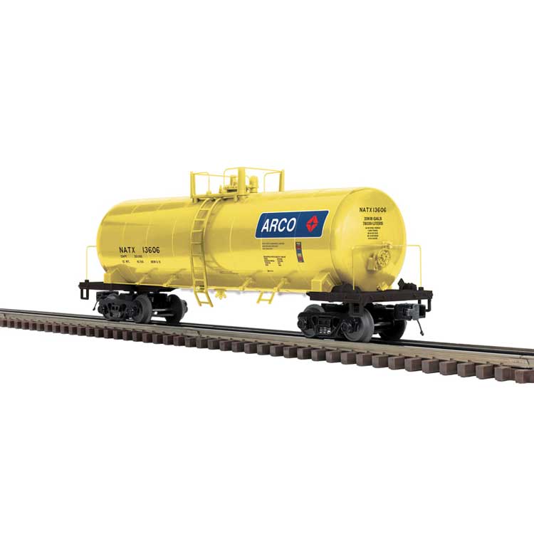 40' Modern Tank Car - 2-Rail - Ready to Run - Premier -- Arco NATX (yellow, blue, red)