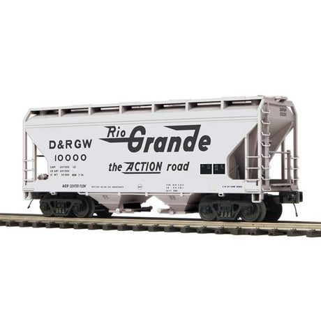 2-Bay Centerflow Covered Hopper - 2-Rail - Premier -- Denver & Rio Grande Western (gray, black, Flying Grande)