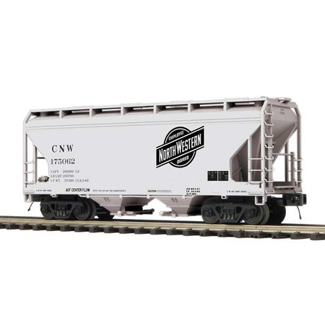 2-Bay Centerflow Covered Hopper 3-Pack - 2-Rail - Premier -- Chicago & North Western (1 Each: yellow, green, gray)-3