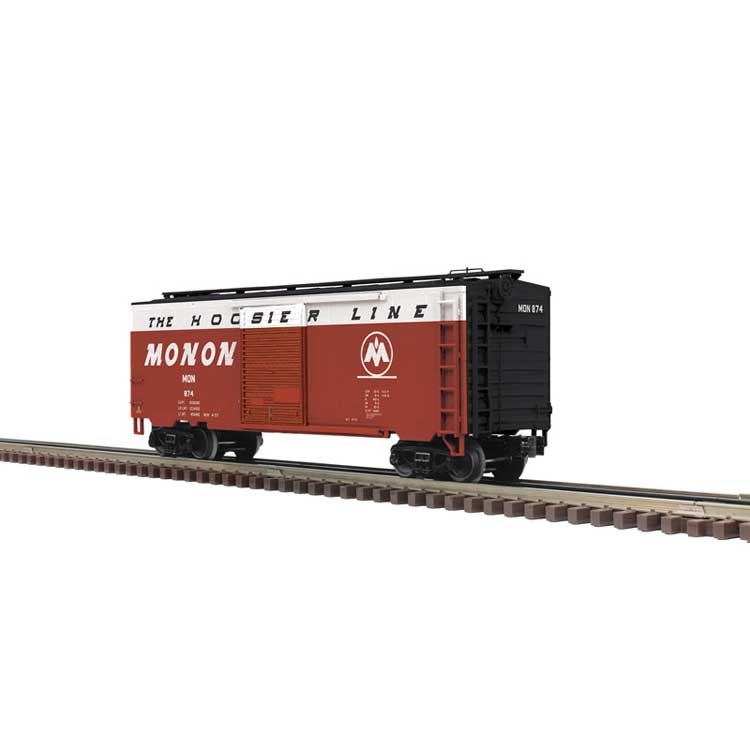 Pullman Standard PS-1 40' Boxcar w/6' Door - 2-Rail - Ready to Run - Premier -- Monon (Boxcar Red, white, black, Hoosier Line Slogan)