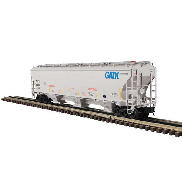 Trinity 5161 Cubic Foot Covered Hopper - 2-Rail - Ready to Run - Master -- GATX Leasing (gray, blue)
