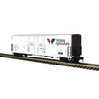 Evans 53' Double-Plug-Door Boxcar - 2-Rail - Ready to Run - Master(R) -- Wickes Agriculture USLX (white, black, blue, red)