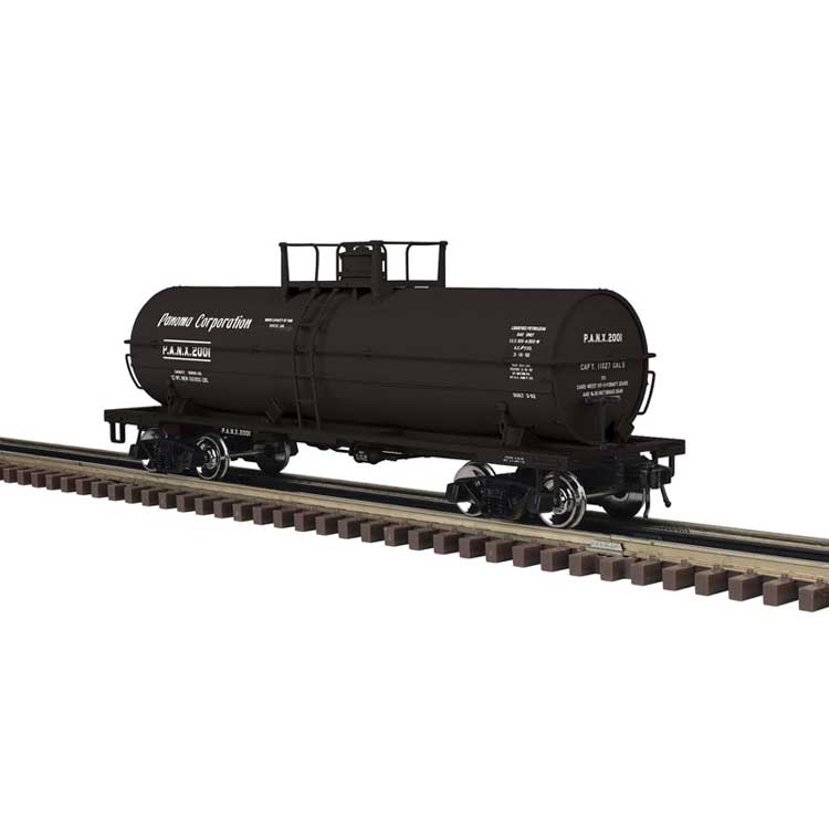11,000-Gallon Tank Car with Platform - 2-Rail - Ready to Run - Master(R) -- Panoma PANX (black)