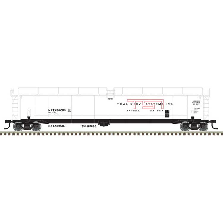 33,000-Gallon Tank Car - 3-Rail - Ready to Run - Master(R) -- Transerv Systems (white, red, black)