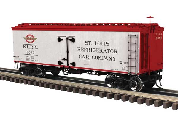 36' Wood Refrigerator Car - 3-Rail - Ready to Run - Master -- St. Louis Refrigerator Car Co. (white, red, black)