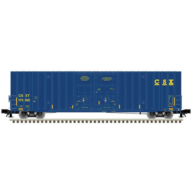 Gunderson 60' Hy-Cube Boxcar - 3-Rail - Ready to Run - Master(R) -- CSX (blue, yellow)