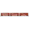 Gunderson 50' High-Cube Boxcar Lighted 3-Pack - 3-Rail - Ready to Run - Premie -- Canadian Pacific Kansas City CPKC (Holiday Train, red, white)