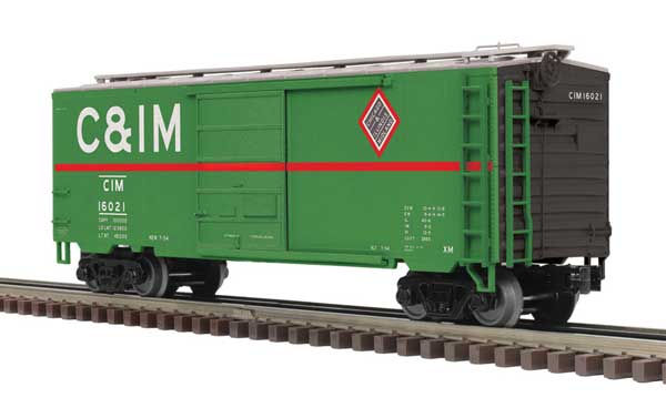 Pullman Standard PS-1 40' Boxcar w/6' Door - 2-Rail - Ready to Run - Premier -- Chicago & Illinois Midland (green, black, white)