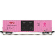 Gunderson 60' Hy-Cube Boxcar - 2-Rail - Ready to Run - Master(R) -- TTX TBOX #661307 (On Track for a Cure, pink)