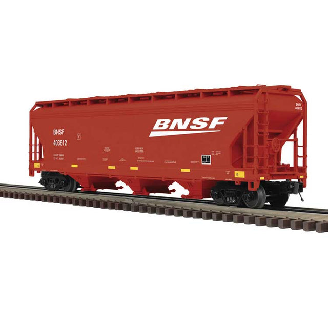 ACF(R) 3-Bay Centerflow Covered Hopper - 2-Rail - Premier -- BNSF Railway (Boxcar Red, white, yellow, Wedge Logo)