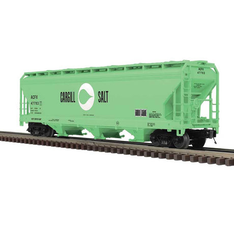 ACF(R) 3-Bay Centerflow Covered Hopper - 2-Rail - Premier -- Cargill Salt (green, white, black)