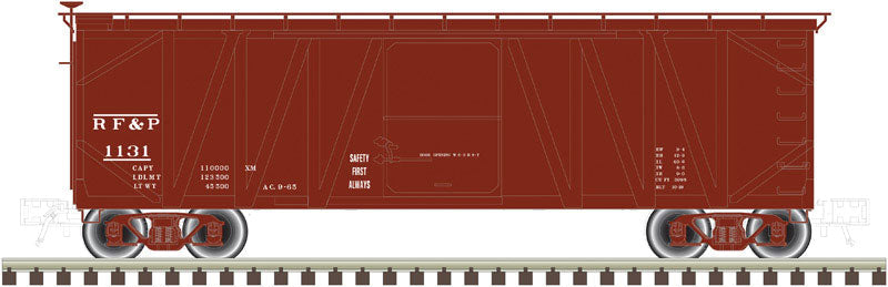 USRA Single-Sheathed 40' Wood Boxcar - 2-Rail - Ready to Run -- Richmond, Fredericksburg & Potomac (Boxcar Red, white)