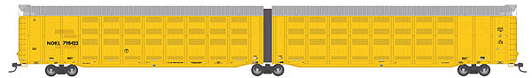 Articulated Auto Carrier - 2-Rail - Ready to Run -- Northwestern Oklahoma (Yellow, silver)