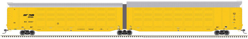 Articulated Auto Carrier - 2-Rail - Ready to Run - Master(R) -- Norfolk Southern (Fantasy Scheme, yellow, silver, Horsehead Logo)