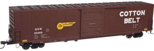 ACF 60' Single-Door Auto Parts Boxcar - 3 -Rail Ready to Run -- Cotton Belt SSW (Boxcar Red, white, yellow)
