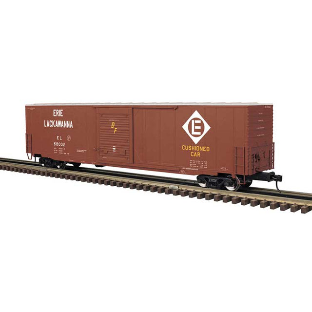 ACF 60' Single-Door Auto Parts Boxcar - 3-Rail - Ready to Run - Premier -- Erie Lackawanna (Boxcar Red, white, yellow)