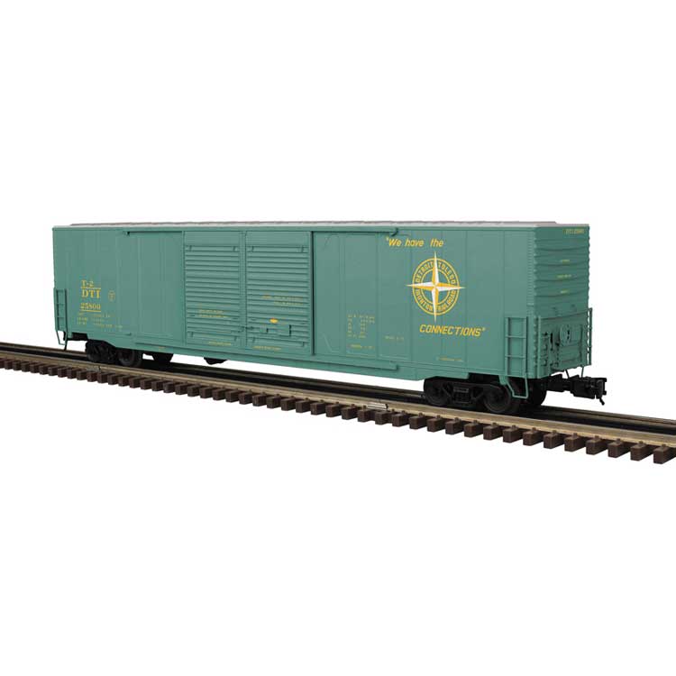 ACF 60' Double-Door Auto Parts Boxcar - 3-Rail - Ready to Run - Premier -- Detroit, Toledo & Ironton (green, yellow, Compass Logo)