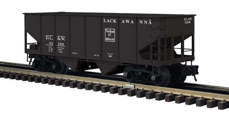 55-Ton 2-Bay Open Hopper - 2-Rail - Ready to Run - Master -- Delaware, Lackawanna & Western (black, white)