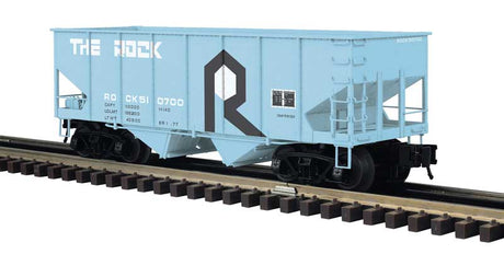 55-Ton 2-Bay Open Hopper - 2-Rail - Ready to Run - Master -- Rock Island (blue, black, white)