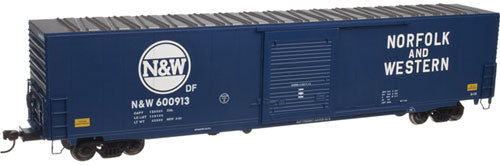 ACF 60' Single-Door Auto Parts Boxcar - 2 -Rail Ready to Run -- Norfolk & Western (blue, white, Hamburger Logo)