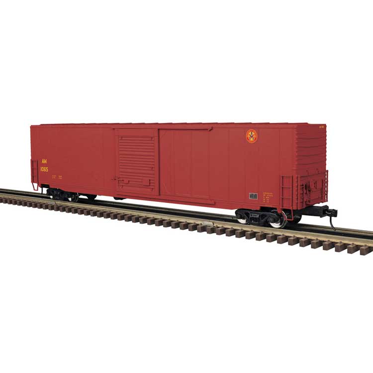 ACF 60' Single-Door Auto Parts Boxcar - 2-Rail - Ready to Run - Premier -- Arkansas & Missouri (Boxcar Red, white, yellow)