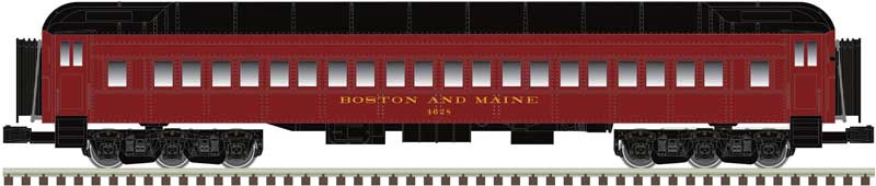 70' Madison Heavyweight 4-Car Set - 3-Rail - Ready to Run -- Boston & Maine Baggage 3290, Coach 4621, 4628, Obs 11 (maroon, black)-1