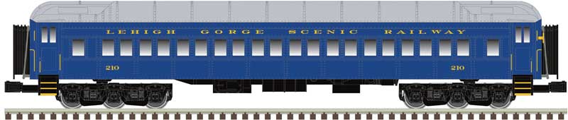 70' Madison Heavyweight 4-Coach Set - 3-Rail - Ready to Run -- Reading, Blue Mountain & Northern 210, 211, 212, 214 (blue, gray)