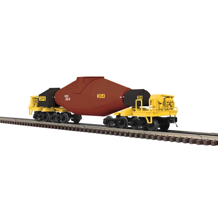 8-Axle Hot Metal "Torpedo" Car w/Flickering Load - 3-Rail - Premier -- United States Steel (Boxcar Red, black, yellow)