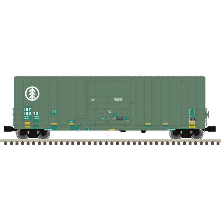 Gunderson 50' High-Cube Boxcar - 3-Rail - Ready to Run - Premier -- International Bridge and Terminal IBT (Green, Boise Cascade Logo)