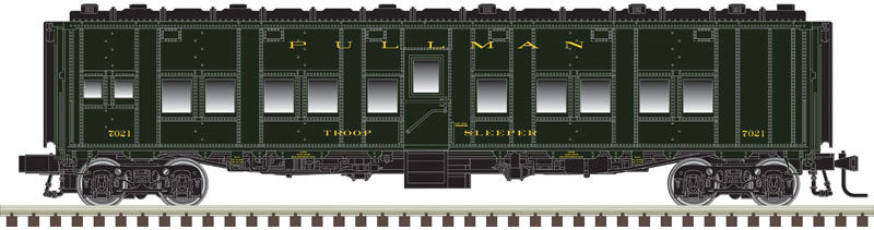 Troop Sleeper - 3-Rail - Ready to Run -- Pullman (Pullman Green)