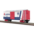Pullman Standard PS-1 40' Boxcar - 3-Rail - Ready to Run - Premier -- Alaska Railroad #10076 (Fantasy America 250 Scheme, white, red, blue)