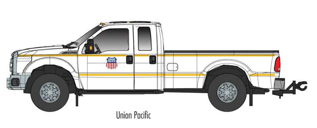 2017 Ford F-250 XLT Pickup Truck - Assembled -- Union Pacific (white, yellow)