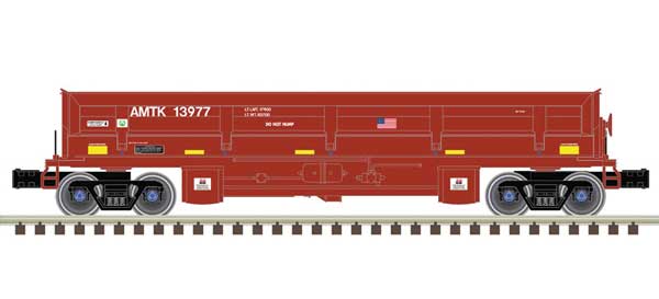 Operating Dump Car - 3-Rail - Ready to Run - Premier -- Amtrak (Boxcar Red)
