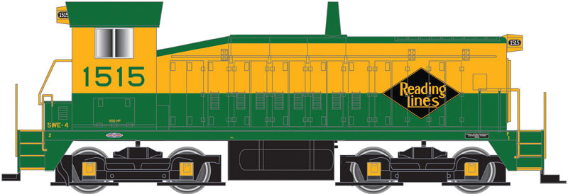 EMD SW900 - 3-Rail w/RailSounds & TMCC - Master(R) -- Reading #1511 (yellow, green, Large Black Diamond Logo on Long Hood)