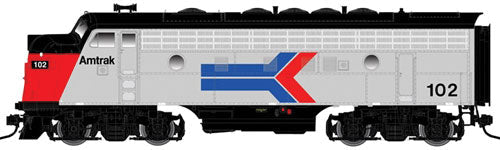 EMD F7A Early Phase 1 Double Headlight - 3-Rail - Unpowered -- Amtrak #101 (Phase I, silver, red, white, blue, Large Logo)
