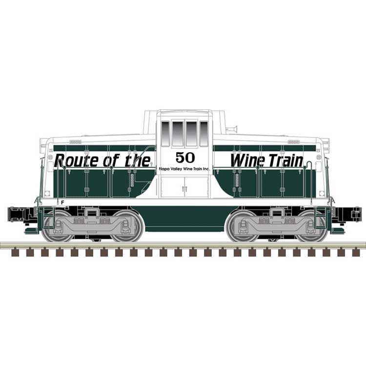 GE 44-Tonner - 3-Rail - Proto-Sound 3.0 and DCS - Premier -- Napa Valley Wine Train 50 (white, green, black)