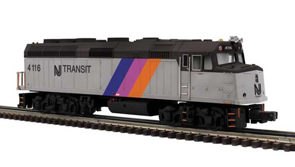 EMD F40PH - 3-Rail - Proto-Sound 3.0 - Premier -- NJ Transit #4116 (silver, black, purple, orange, blue)