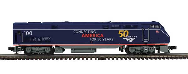 GE P42 Genesis - 2-Rail - Proto-Sound 3.0 & DCC/DCS - Premier -- Amtrak #100 (50th Anniversary, Midnight Blue, red, gray)