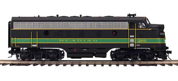 EMD F7A Early Phase I - 3-Rail - TMCC Sound & Control -- Reading #270A (black, green, yellow)