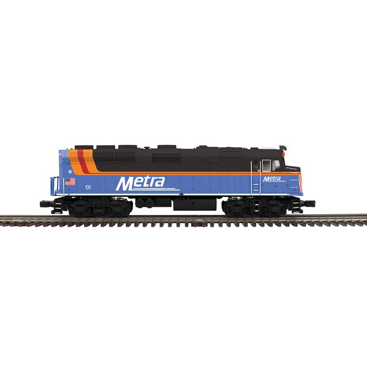 EMD F40PH - 3-Rail - Proto-Sound 3.0 and DCS - Premier -- Metra #106 (2022 Scheme, blue, orange, black)