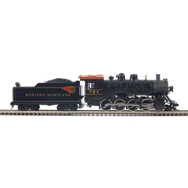 2-8-0 Consolidation - 3-Rail - Proto-Sound 3.0 - Premier -- Western Maryland #754 (black, graphite, Tuscan, Fireball Logo)