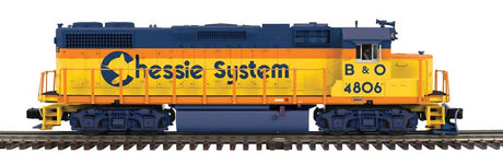 EMD GP38-2 - 3-Rail - DCS and Proto-Sound 3.0 - Premier -- Chessie System B&O #4806 (yellow, blue, vermillion)