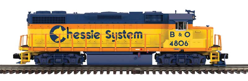 EMD GP38-2 - 3-Rail - Sound and DCC - Premier -- Chessie System B&O #4806 (yellow, blue, vermillion)