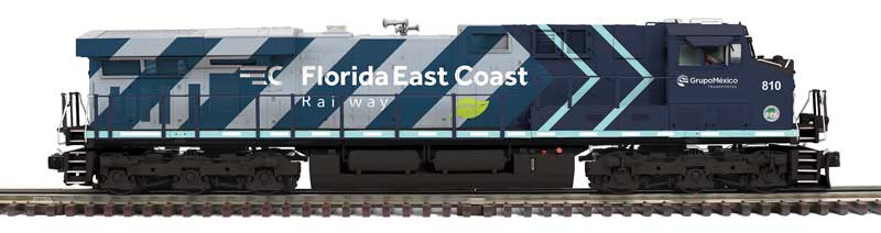 GE ES44AC - 2-Rail - Sound and DCC - Premier -- Florida East Coast #815 (2024 Grupo Mexico Scheme, blue, gray, Green Leaf)