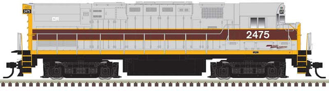 Alco C424 - 2-Rail - Sound and DCC - Premier -- Conrail #2475 (Ex-EL patch, gray, maroon, yellow)