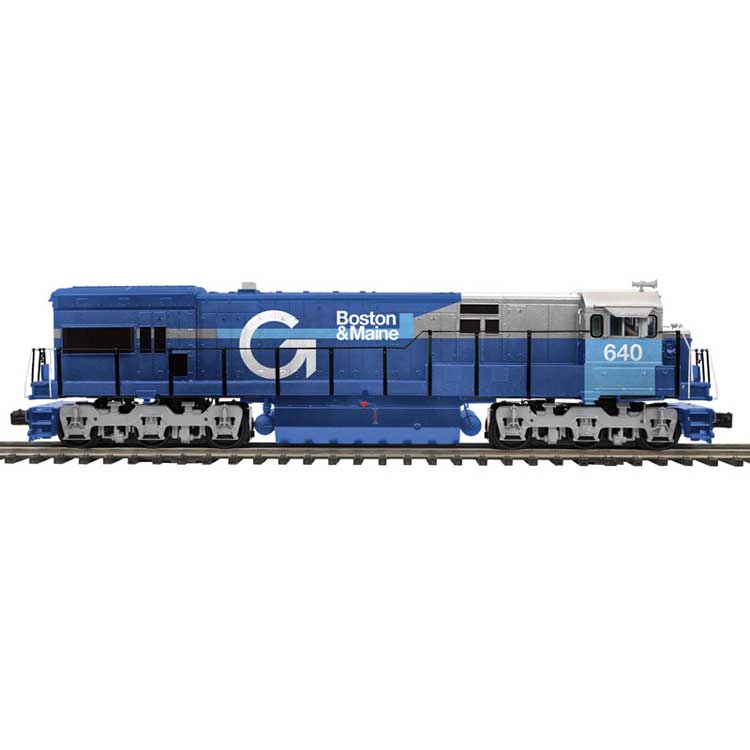 GE U30C - 3-Rail - ProtoSound 3.0 - Premier -- Guilford #640 (Ex-Detroit Edison, blue, silver)
